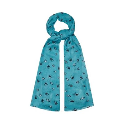 Green Swallow Printed Scarf